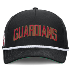 Cleveland Guardians Nike Cooperstown Collection Rise Adjustable Hat - Black Hats