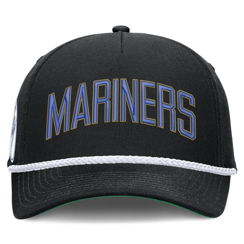 Seattle Mariners Nike Cooperstown Collection Rise Adjustable Hat - Black Hats