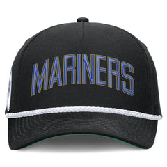 Seattle Mariners Nike Cooperstown Collection Rise Adjustable Hat - Black Hats