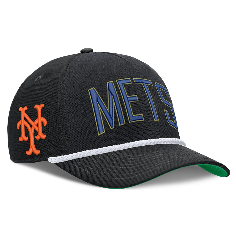 New York Mets Nike Cooperstown Collection Rise Adjustable Hat - Black Hats