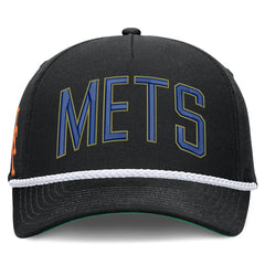New York Mets Nike Cooperstown Collection Rise Adjustable Hat - Black Hats