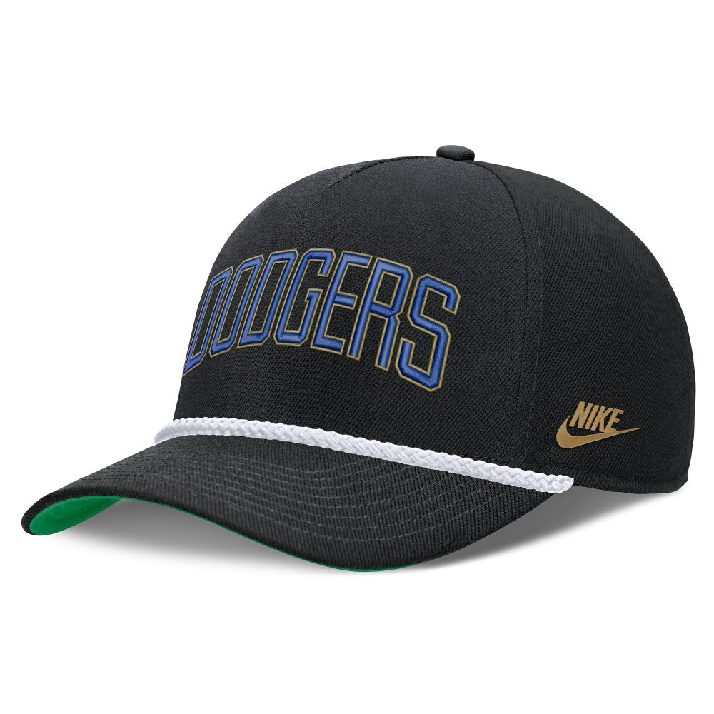 Los Angeles Dodgers Nike Cooperstown Collection Rise Adjustable Hat - Black Hats