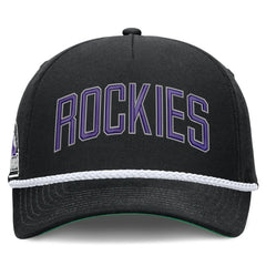 Colorado Rockies Nike Cooperstown Collection Rise Adjustable Hat - Black Hats
