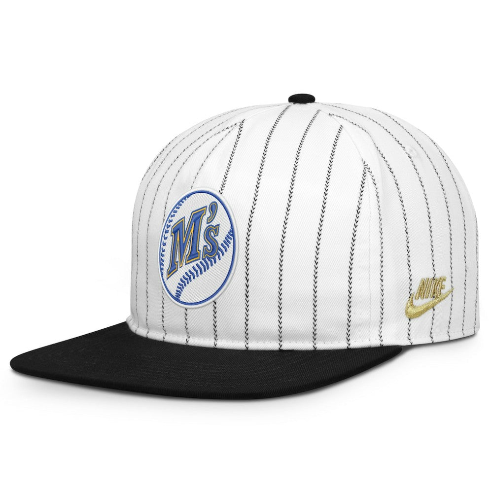 Seattle Mariners Nike Cooperstown Collection Pro Adjustable Hat - White/Black Hats