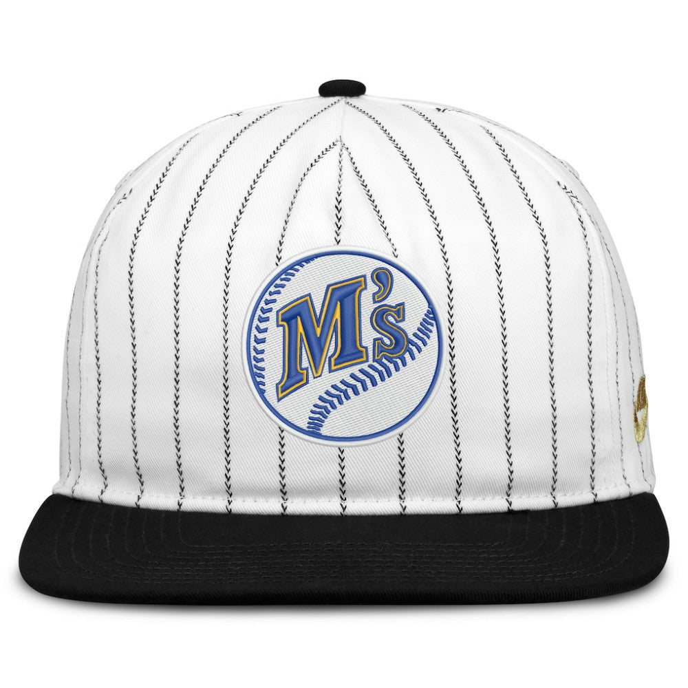 Seattle Mariners Nike Cooperstown Collection Pro Adjustable Hat - White/Black Hats