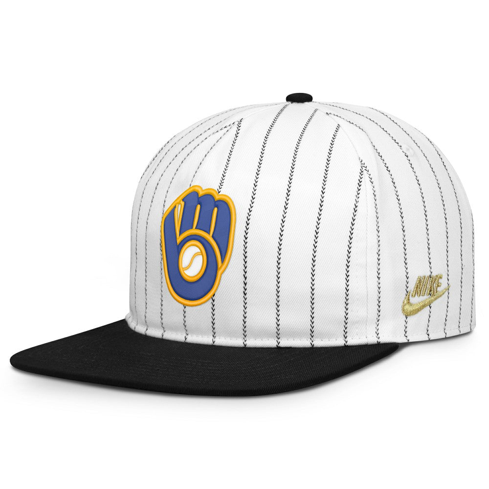 Milwaukee Brewers Nike Cooperstown Collection Pro Adjustable Hat - White/Black Hats