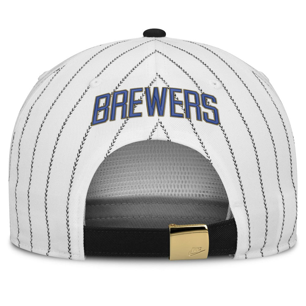 Milwaukee Brewers Nike Cooperstown Collection Pro Adjustable Hat - White/Black Hats