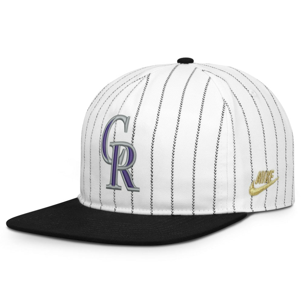 Colorado Rockies Nike Cooperstown Collection Pro Adjustable Hat - White/Black Hats