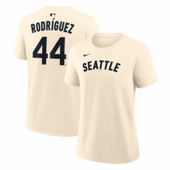 Julio Rodriguez Seattle Mariners Nike Women's Name & Number T-Shirt - Natural T-shirts