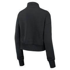 New England Patriots Women's Legacy Phoenix Fleece Cropped Half-Zip Sweatshirt - Black Sweatshirts
