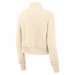 New England Patriots Women's Legacy Phoenix Fleece Cropped Half-Zip Sweatshirt - Cream Sweatshirts
