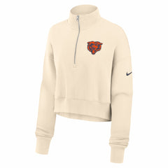 Chicago Bears Women's Legacy Phoenix Fleece Cropped Half-Zip Sweatshirt - Cream Sweatshirts