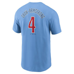 Pete Crow-Armstrong Chicago Cubs Nike Fuse Name & Number T-Shirt - Light Blue T-shirts