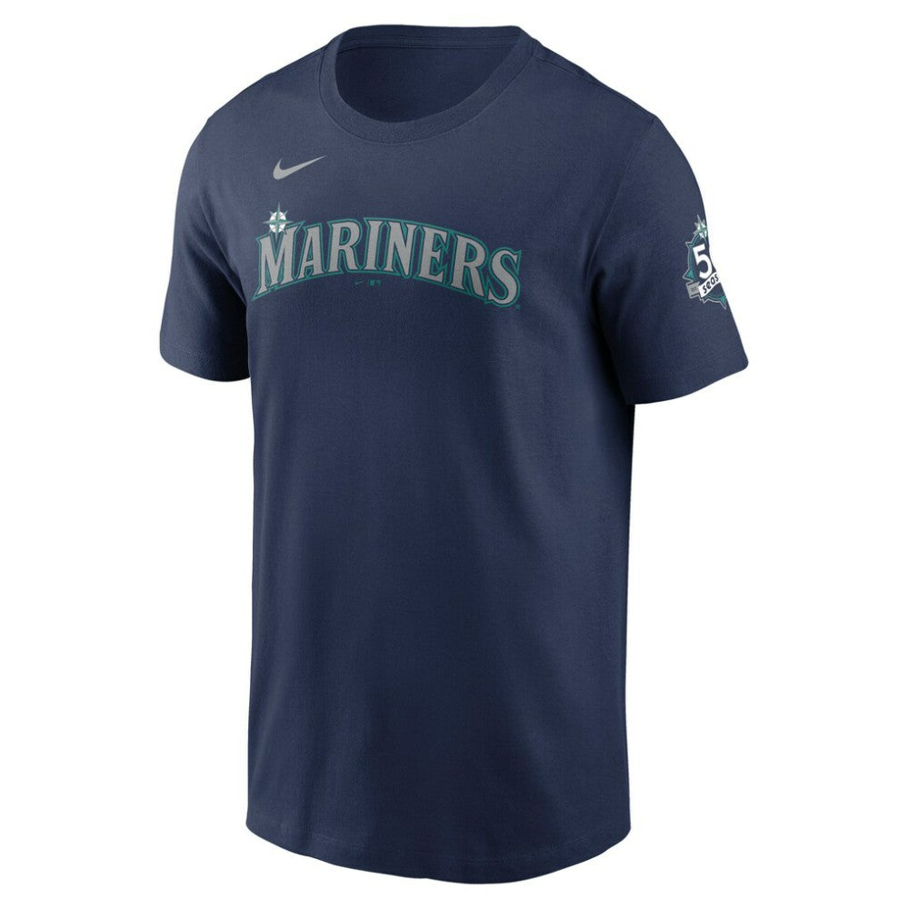Julio Rodríguez Seattle Mariners Nike 50th Season Name & Number T-Shirt - Navy T-shirts