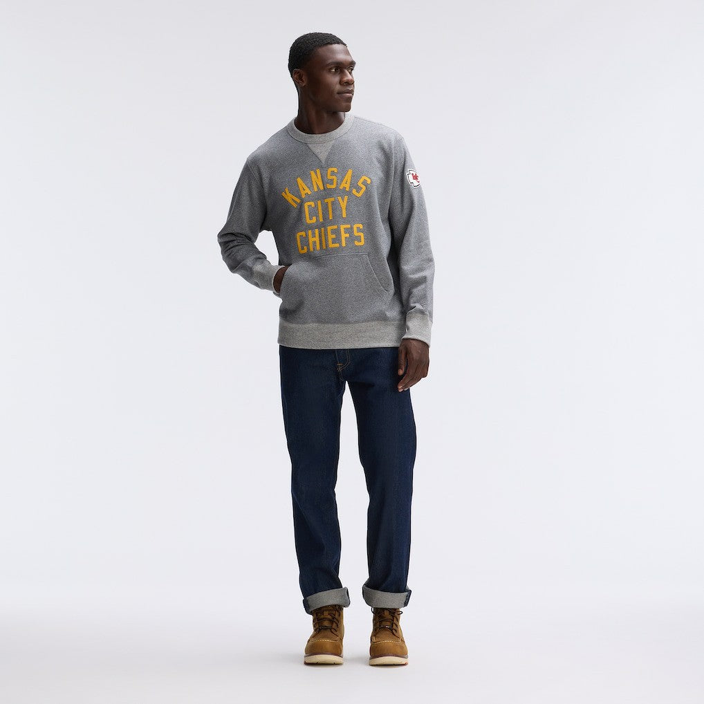 Kansas City Chiefs IconicFleece Pocket Sweatshirt - Athletic Heather Gray Sweatshirts