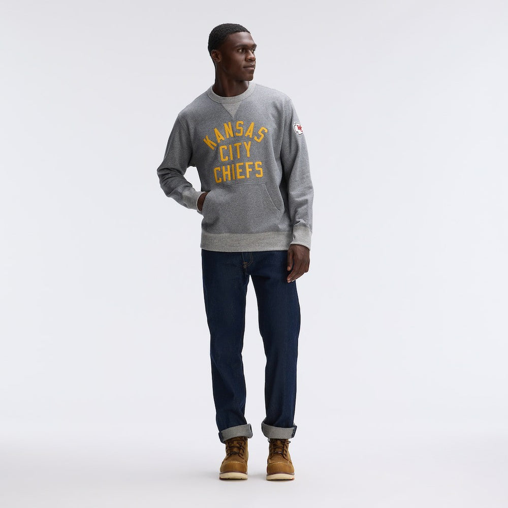 Kansas City Chiefs IconicFleece Pocket Sweatshirt - Athletic Heather Gray Sweatshirts