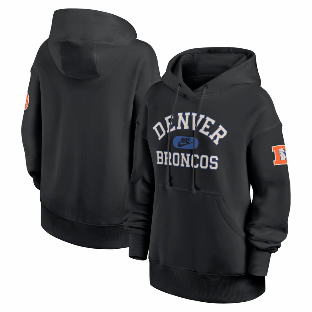 Denver Broncos Women's Oversized Legacy Phoenix Hoodie - Black Hoodies