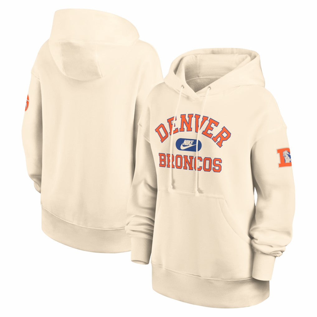 Denver Broncos Women's Oversized Legacy Phoenix Hoodie - Natural Hoodies
