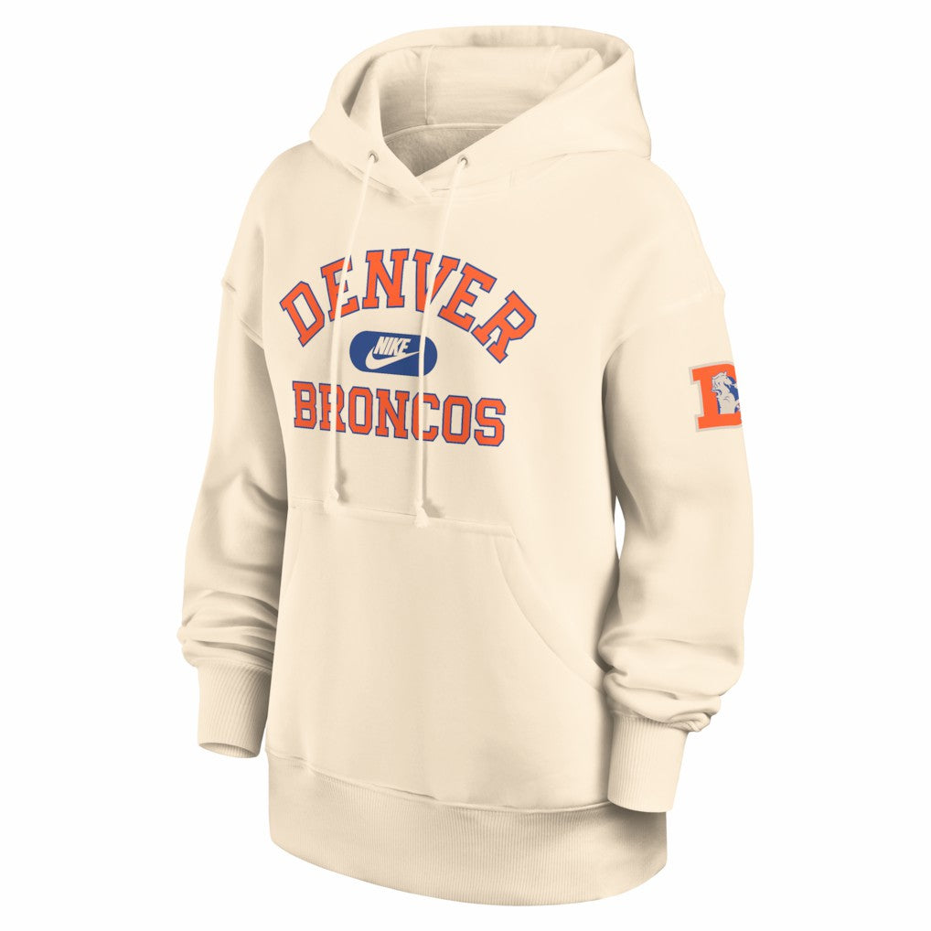 Denver Broncos Women's Oversized Legacy Phoenix Hoodie - Natural Hoodies