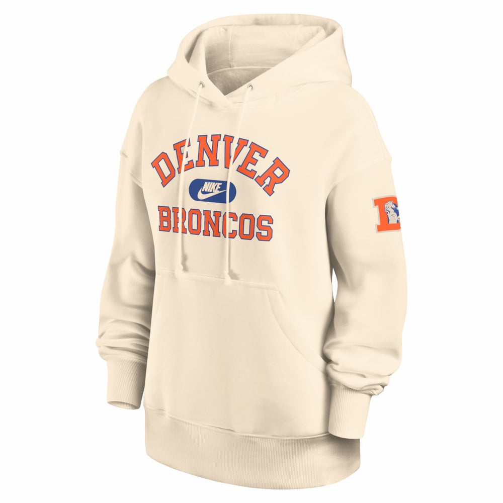 Denver Broncos Women's Oversized Legacy Phoenix Hoodie - Natural Hoodies