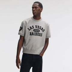 Las Vegas Raiders IconicFleece Short Sleeve Sweatshirt - Heather Gray Sweatshirts
