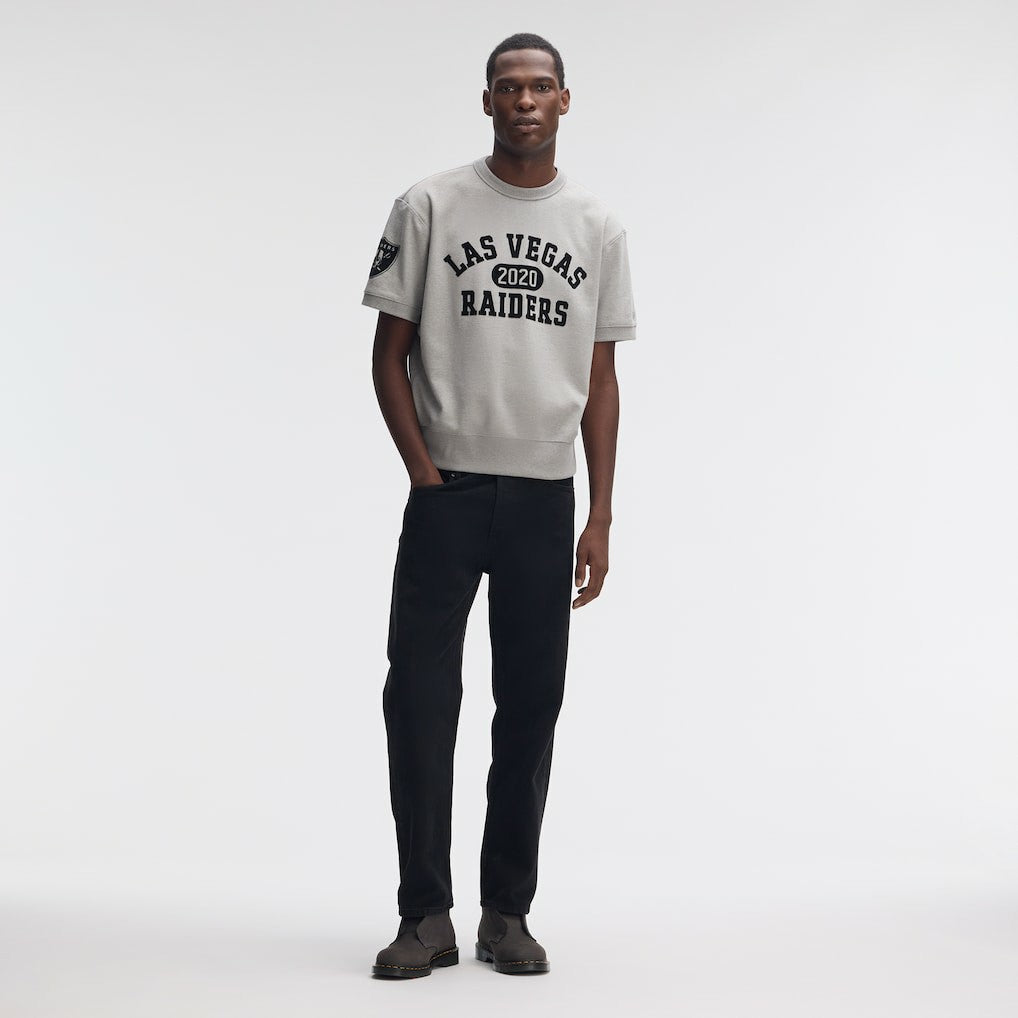 Las Vegas Raiders IconicFleece Short Sleeve Sweatshirt - Heather Gray Sweatshirts