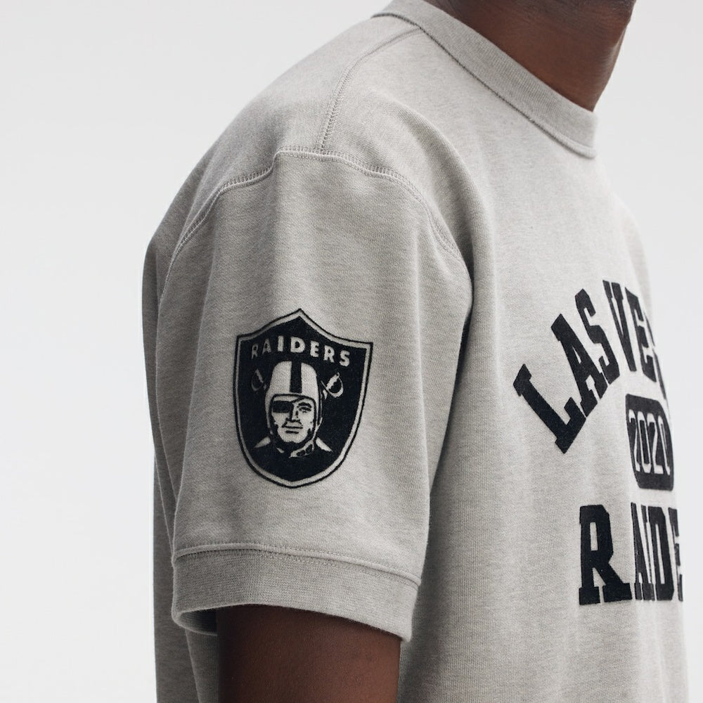 Las Vegas Raiders IconicFleece Short Sleeve Sweatshirt - Heather Gray Sweatshirts