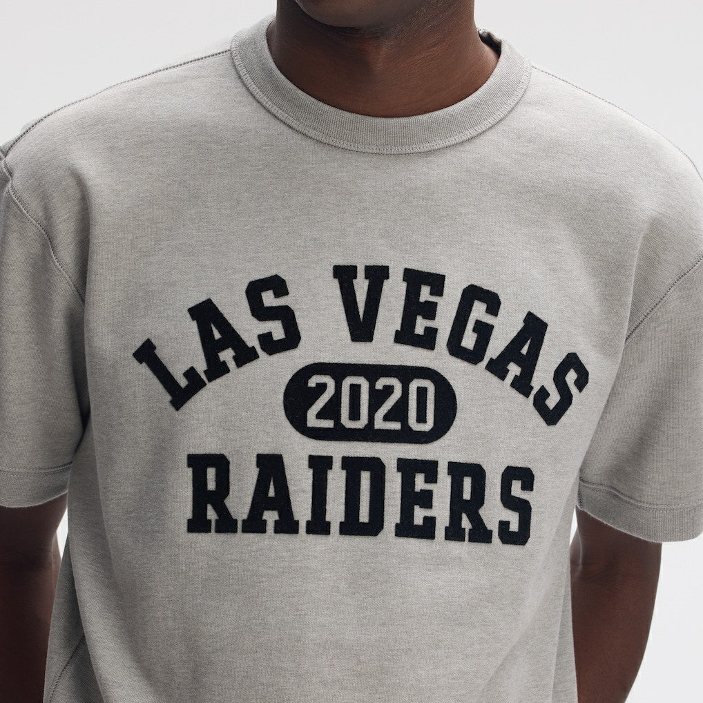 Las Vegas Raiders IconicFleece Short Sleeve Sweatshirt - Heather Gray Sweatshirts