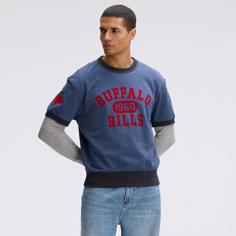 Buffalo Bills IconicFleece Short Sleeve Sweatshirt - Royal Sweatshirts