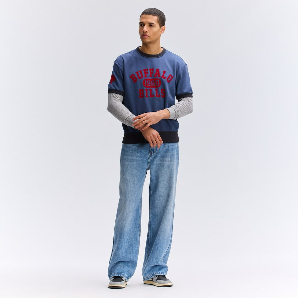 Buffalo Bills IconicFleece Short Sleeve Sweatshirt - Royal Sweatshirts