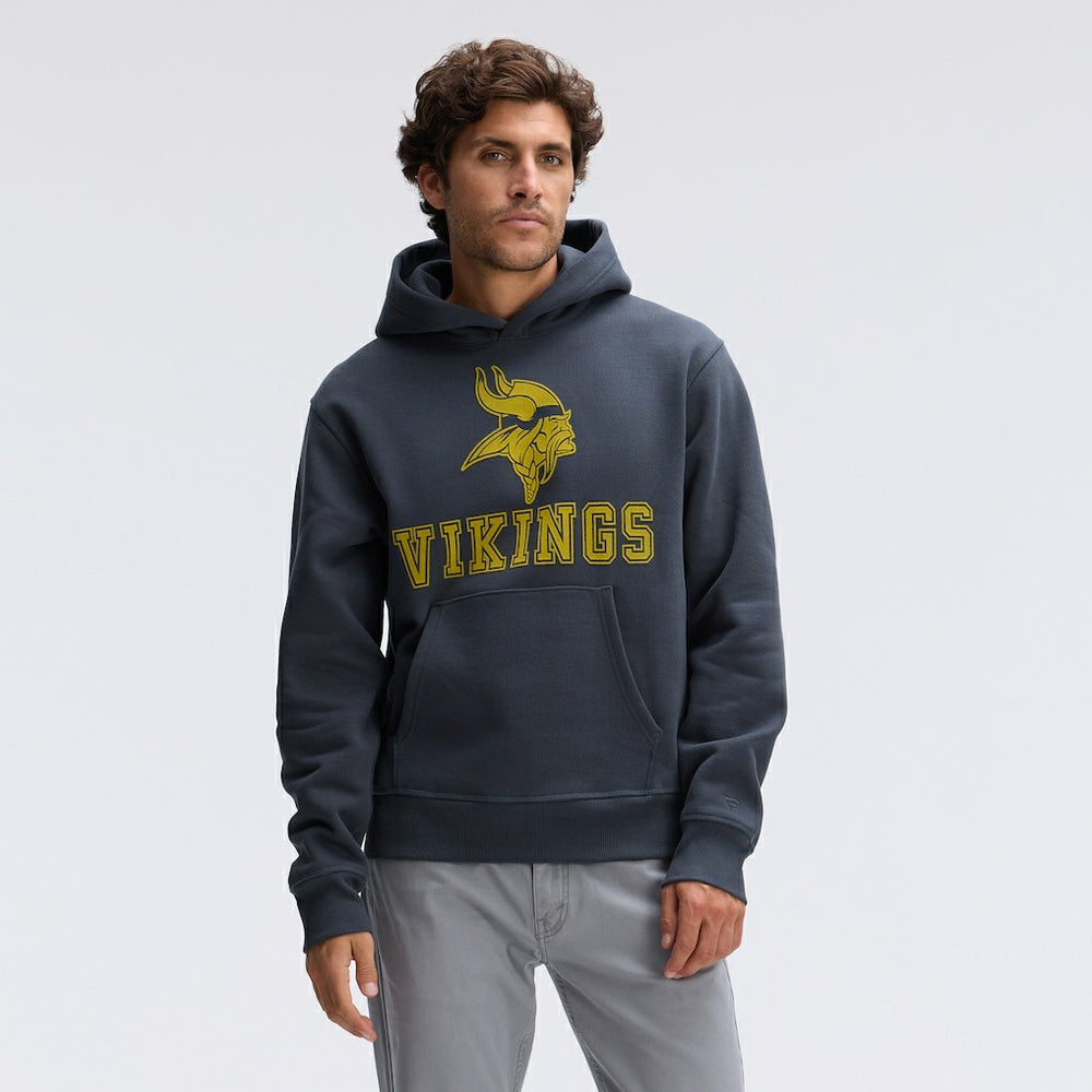 Minnesota Vikings IconicFleece Flocked Hoodie - Charcoal Hoodies