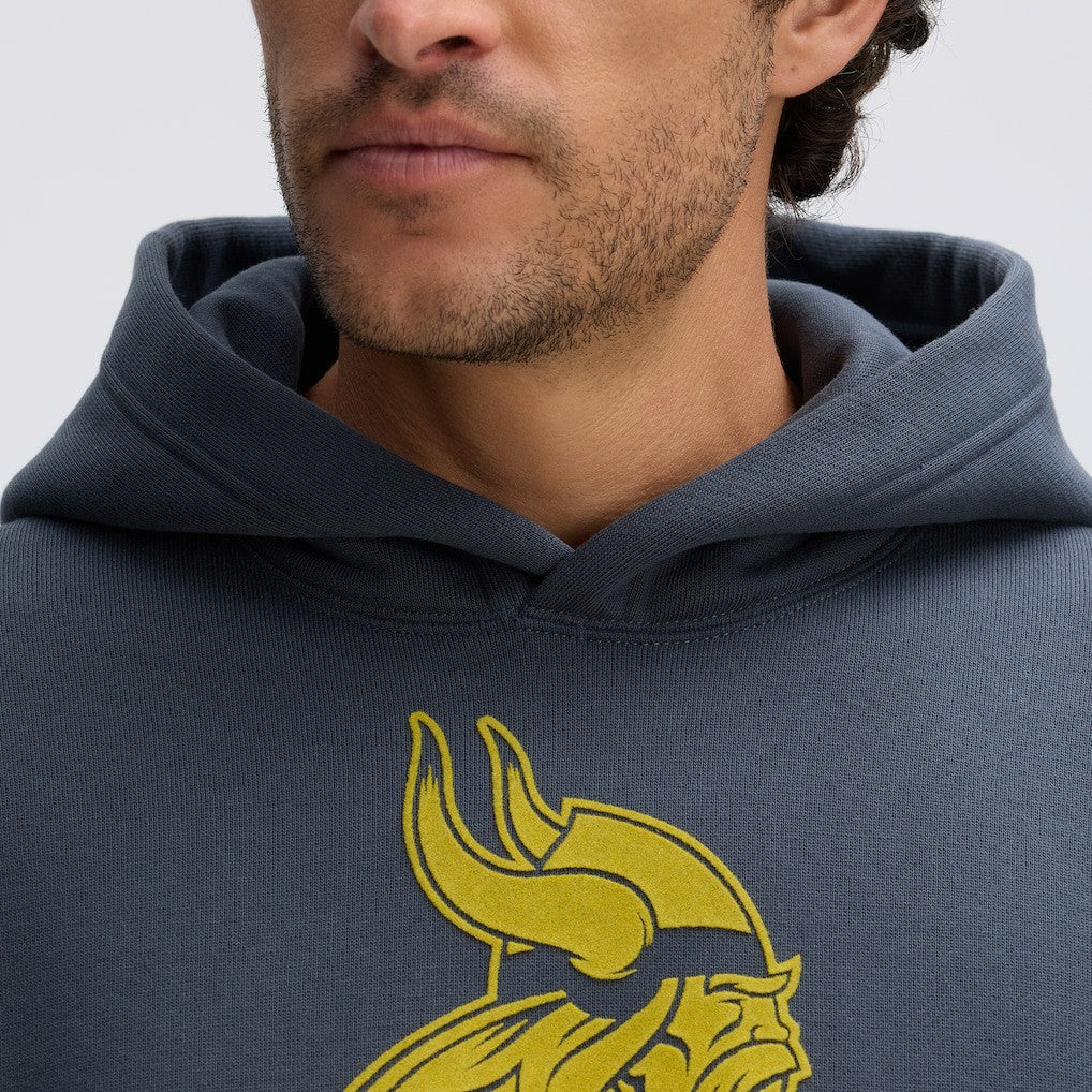 Minnesota Vikings IconicFleece Flocked Hoodie - Charcoal Hoodies
