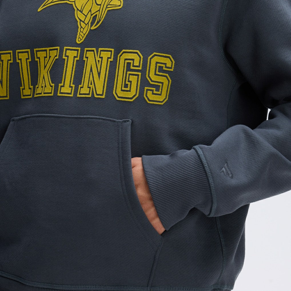 Minnesota Vikings IconicFleece Flocked Hoodie - Charcoal Hoodies