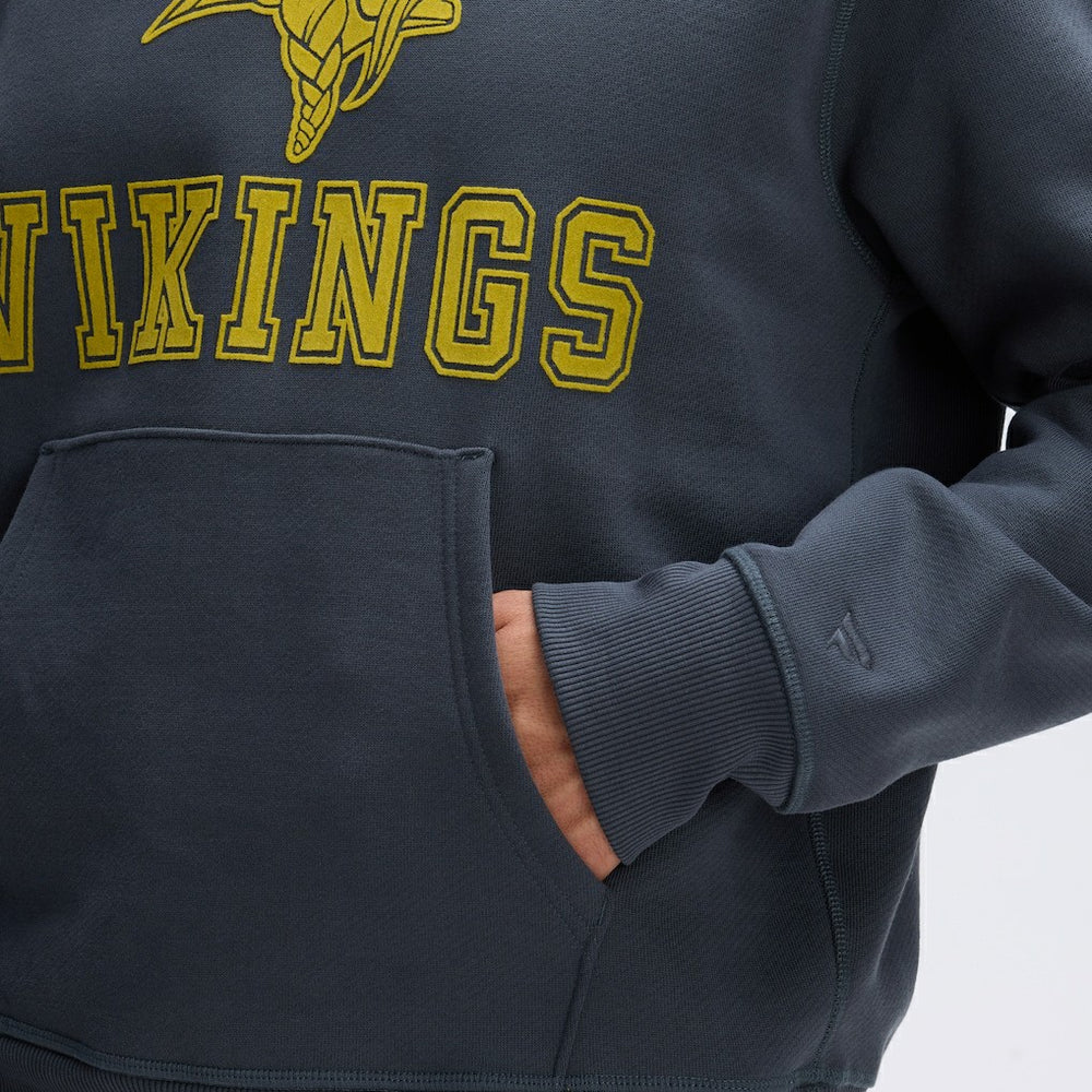 Minnesota Vikings IconicFleece Flocked Hoodie - Charcoal Hoodies