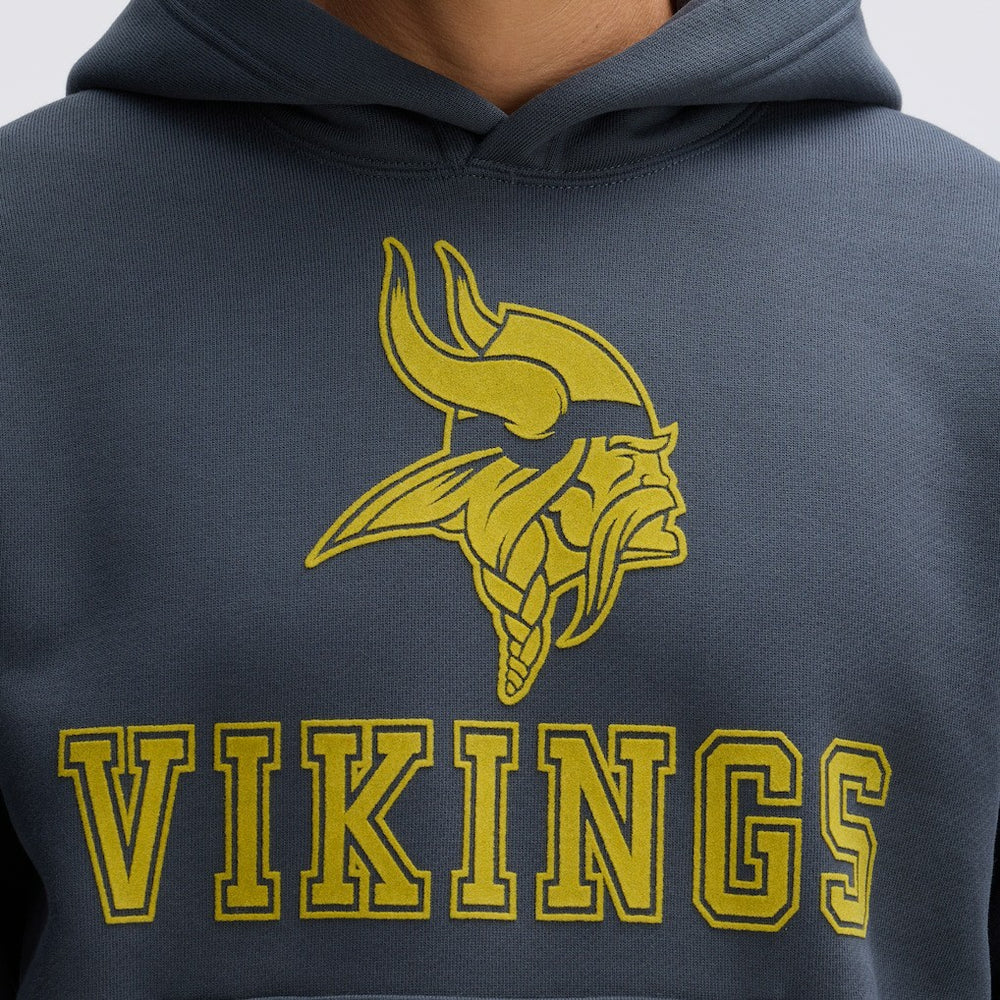 Minnesota Vikings IconicFleece Flocked Hoodie - Charcoal Hoodies