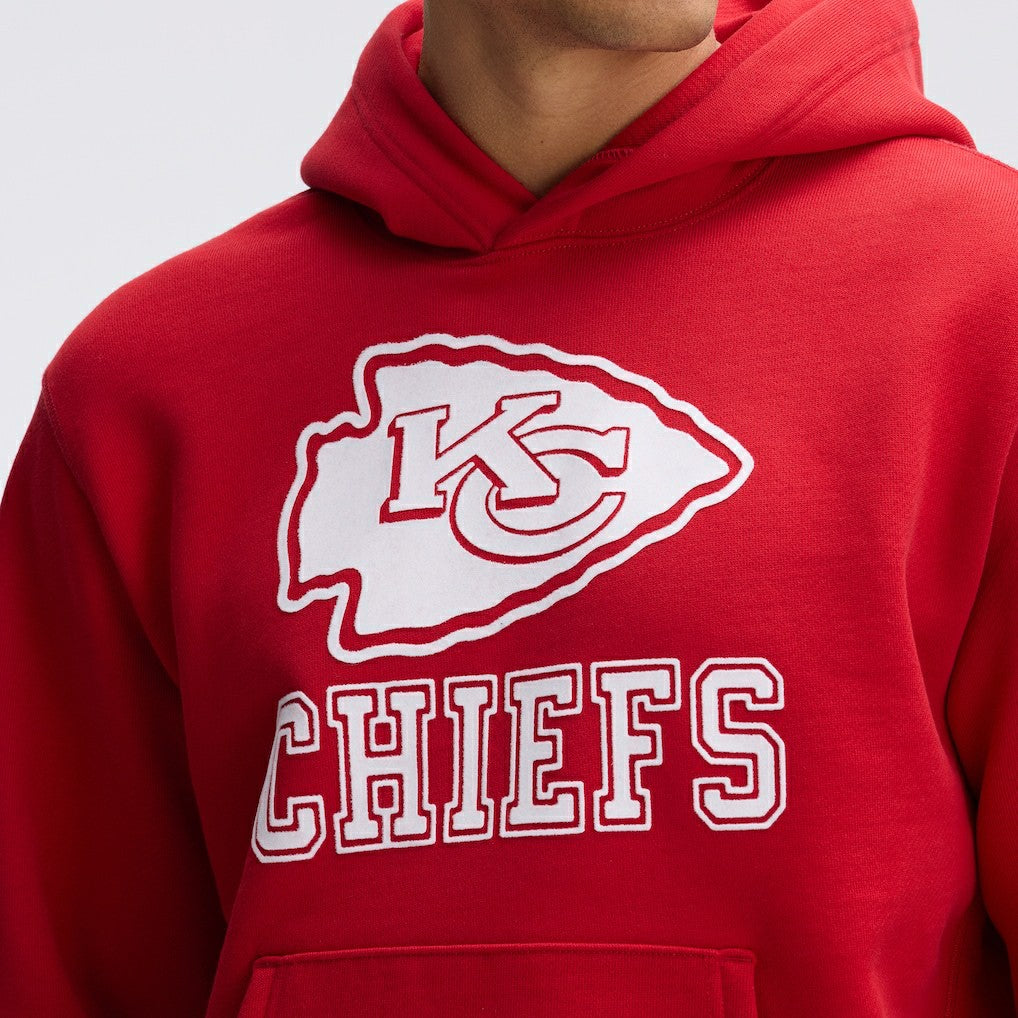 Kansas City Chiefs IconicFleece Flocked Hoodie - Red Hoodies