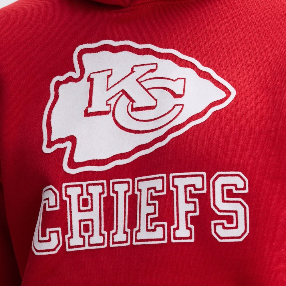 Kansas City Chiefs IconicFleece Flocked Hoodie - Red Hoodies