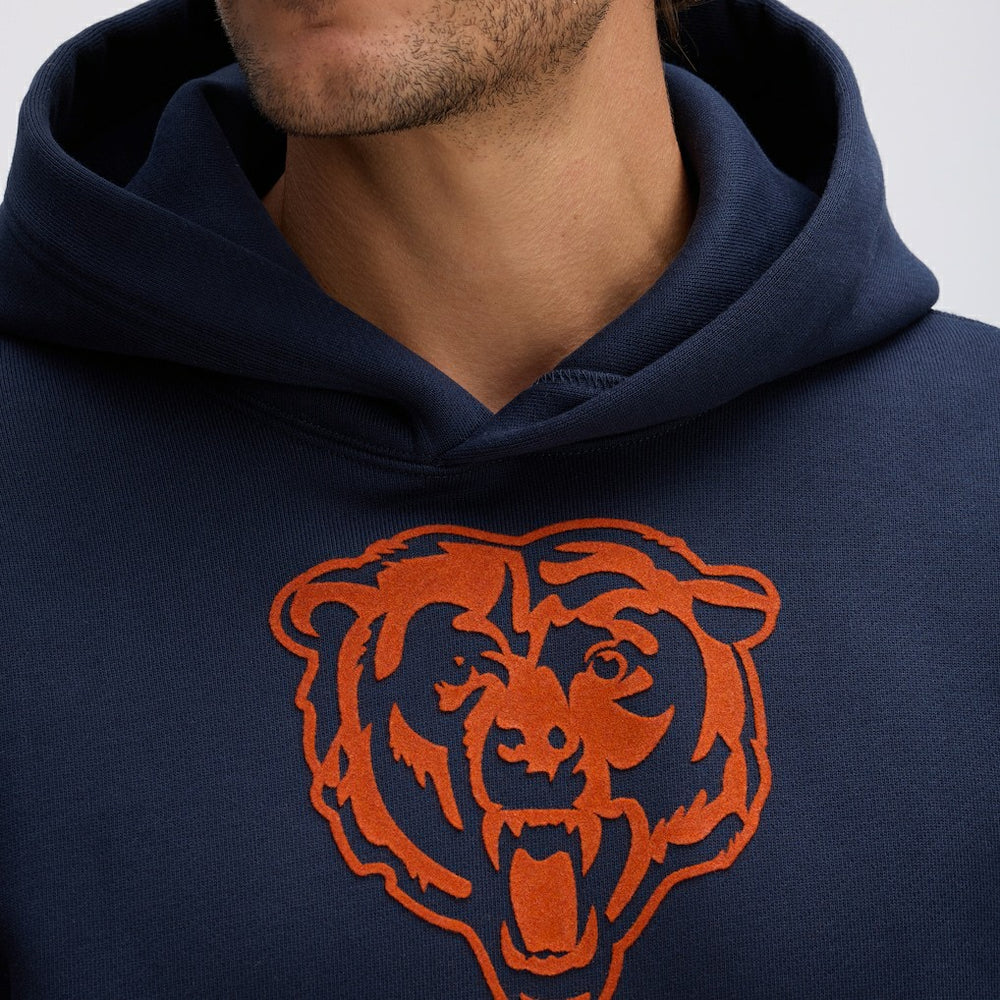 Chicago Bears IconicFleece Flocked Hoodie - Navy Hoodies