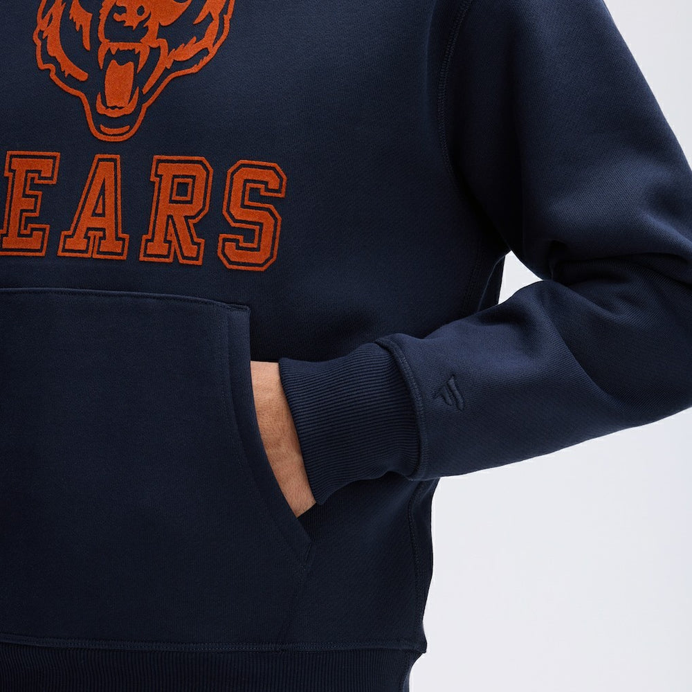 Chicago Bears IconicFleece Flocked Hoodie - Navy Hoodies