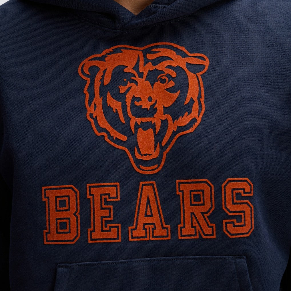 Chicago Bears IconicFleece Flocked Hoodie - Navy Hoodies