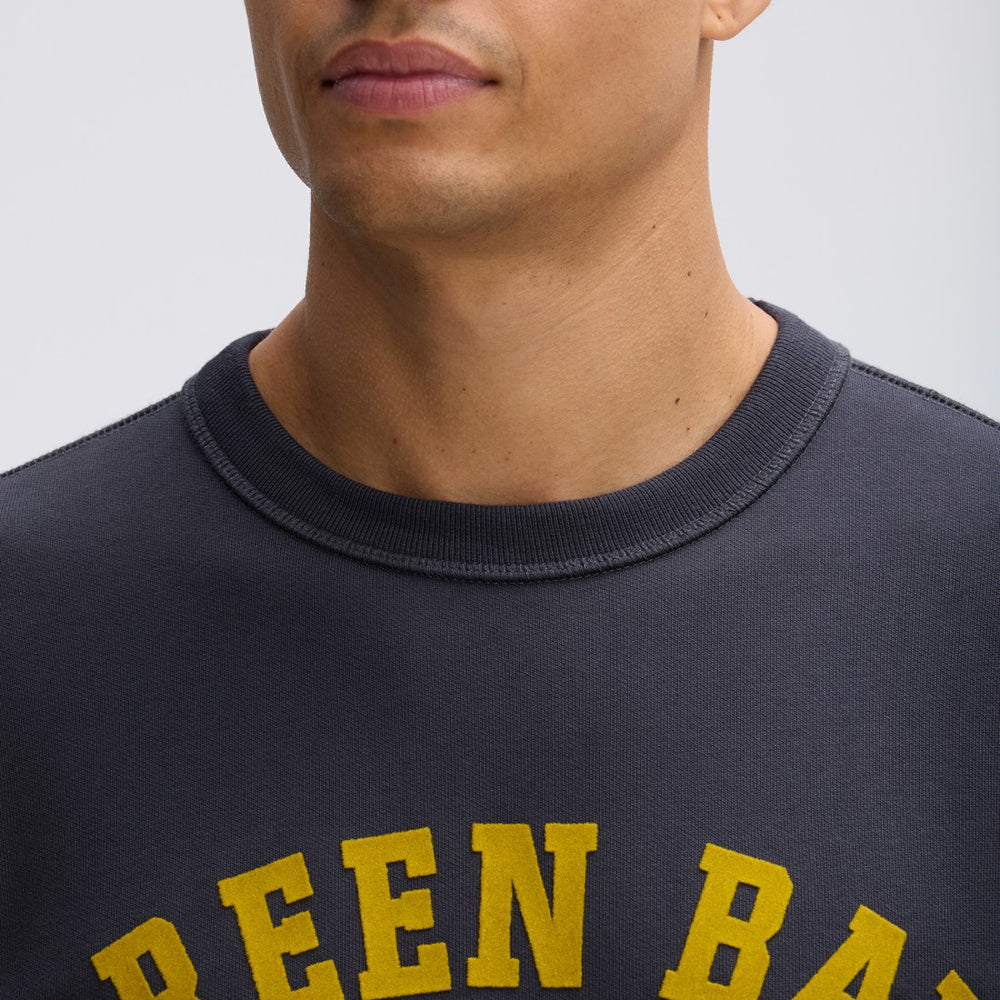 Green Bay Packers IconicFleece Short Sleeve Sweatshirt - Black Sweatshirts