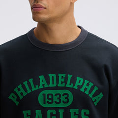 Philadelphia Eagles IconicFleece Short Sleeve Sweatshirt - Black Sweatshirts