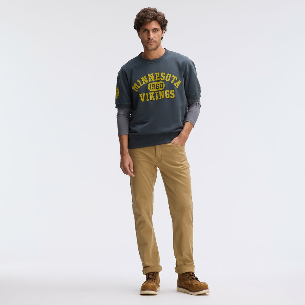Minnesota Vikings IconicFleece Short Sleeve Sweatshirt - Charcoal Sweatshirts