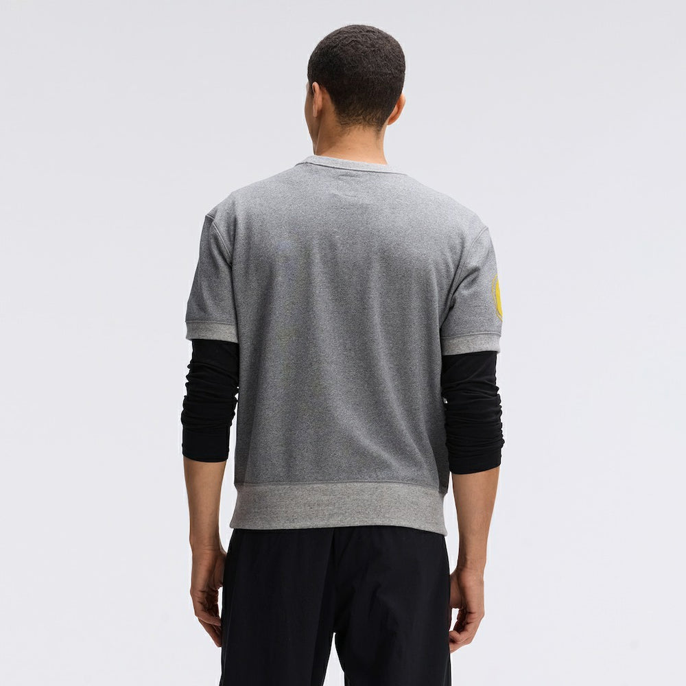 Pittsburgh Steelers IconicFleece Short Sleeve Sweatshirt - Athletic Heather Gray Sweatshirts