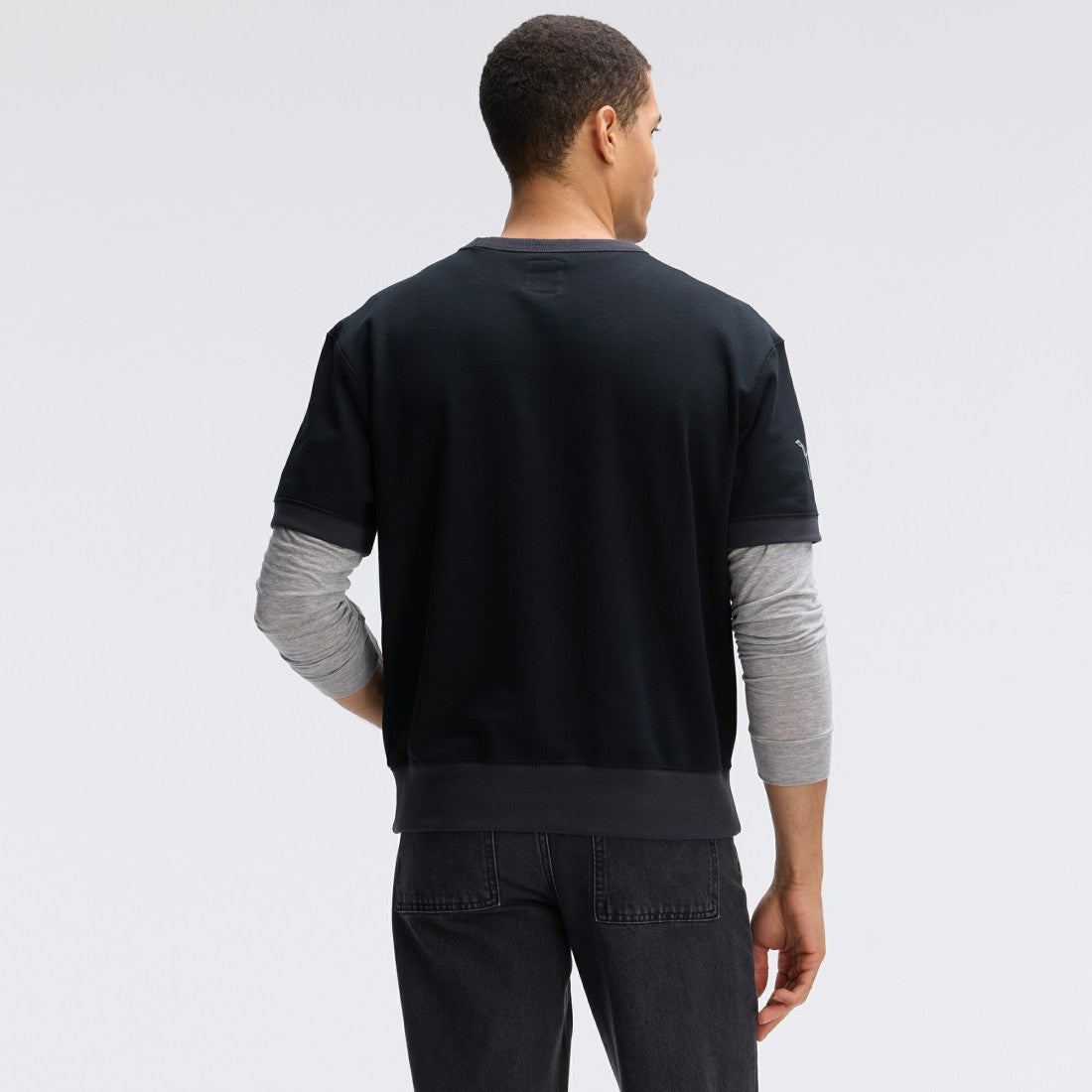 Detroit Lions IconicFleece Short Sleeve Sweatshirt - Black Sweatshirts