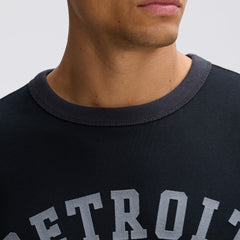 Detroit Lions IconicFleece Short Sleeve Sweatshirt - Black Sweatshirts