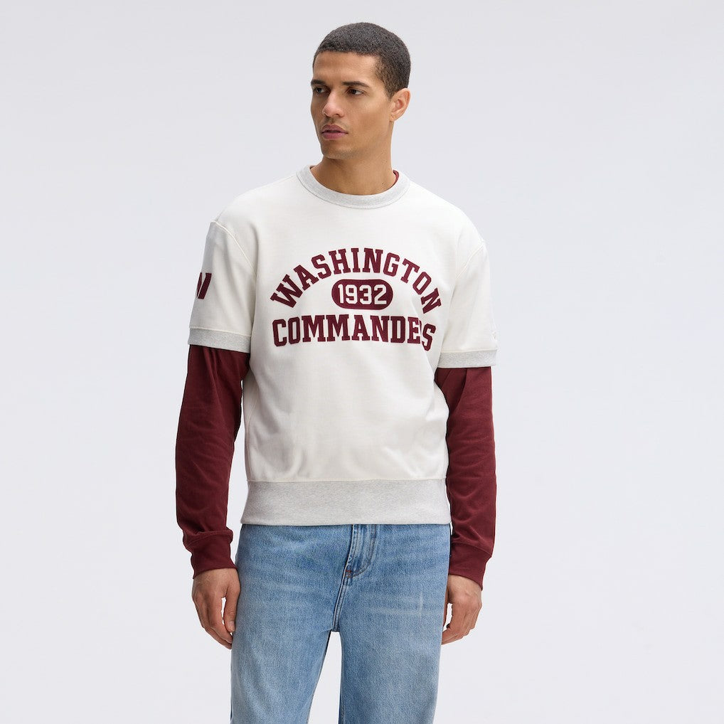 Washington Commanders IconicFleece Short Sleeve Sweatshirt - Oatmeal Sweatshirts