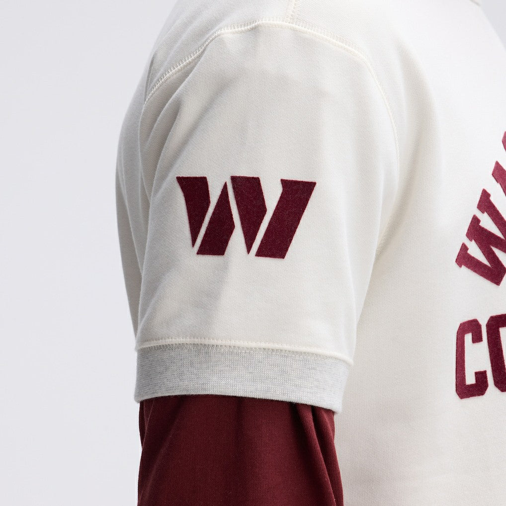 Washington Commanders IconicFleece Short Sleeve Sweatshirt - Oatmeal Sweatshirts