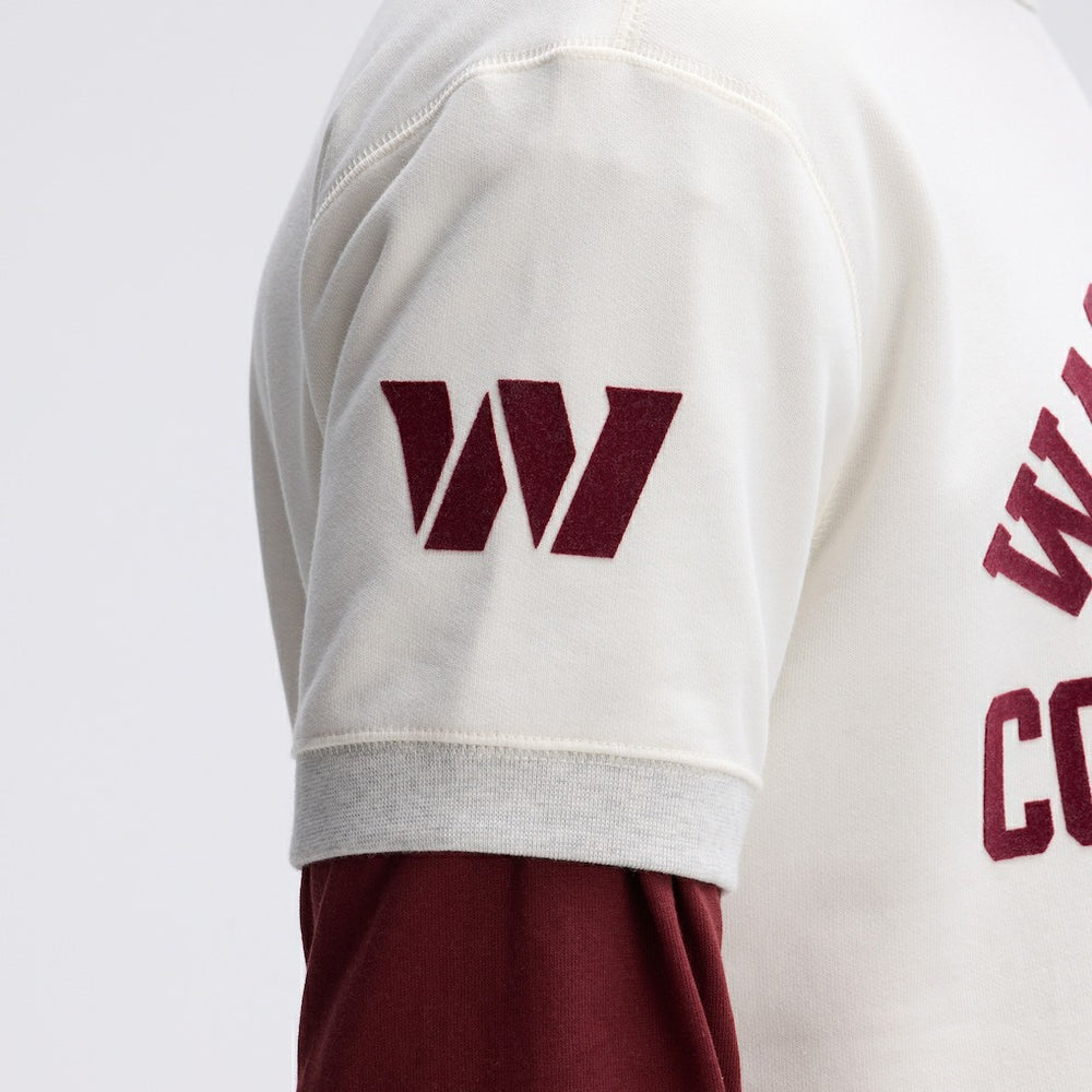 Washington Commanders IconicFleece Short Sleeve Sweatshirt - Oatmeal Sweatshirts