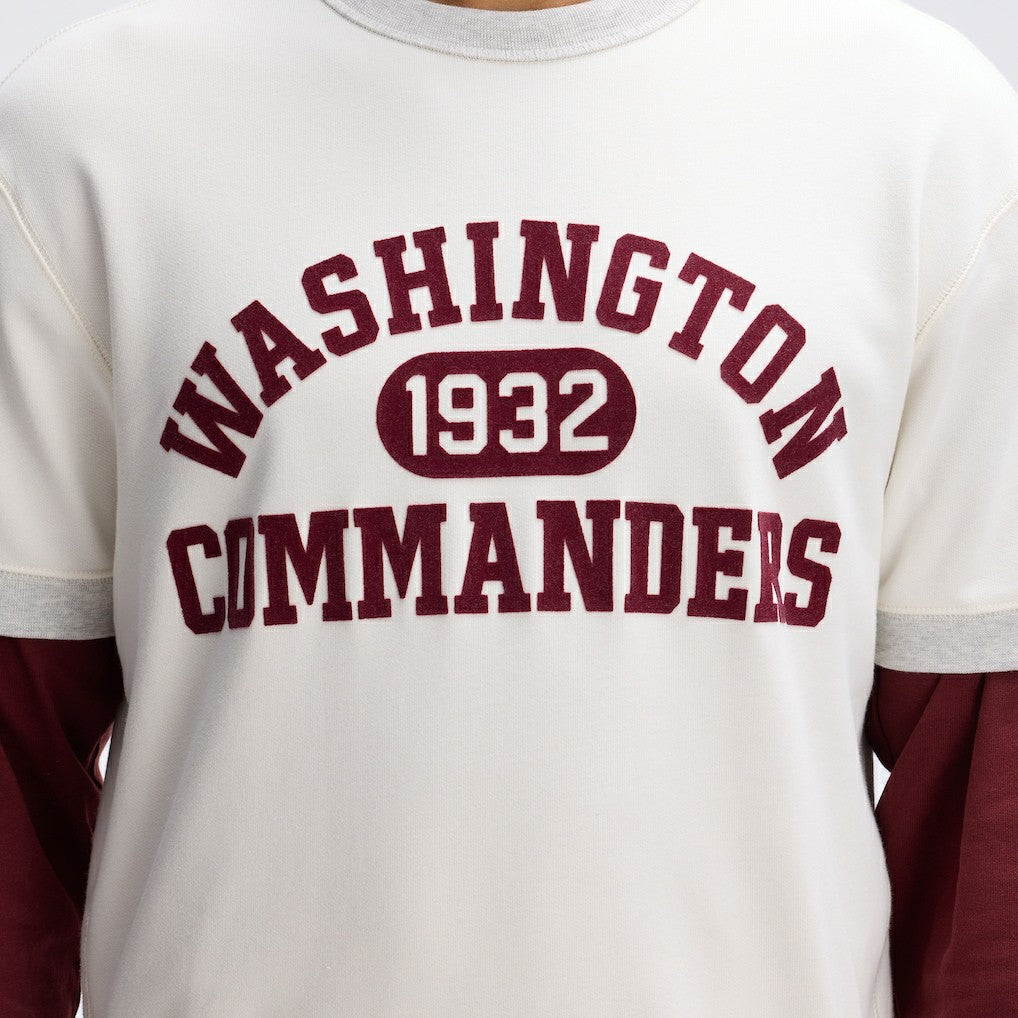 Washington Commanders IconicFleece Short Sleeve Sweatshirt - Oatmeal Sweatshirts